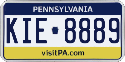 PA license plate KIE8889
