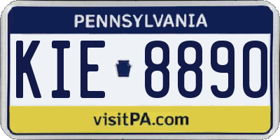 PA license plate KIE8890