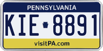 PA license plate KIE8891