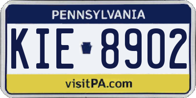 PA license plate KIE8902