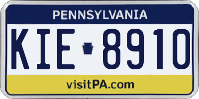 PA license plate KIE8910