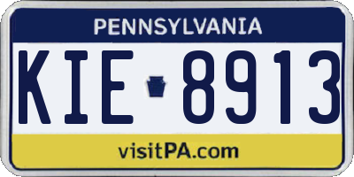 PA license plate KIE8913