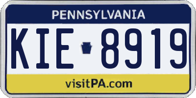 PA license plate KIE8919