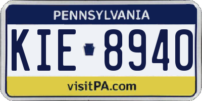 PA license plate KIE8940