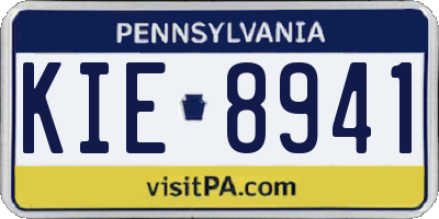 PA license plate KIE8941