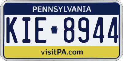PA license plate KIE8944