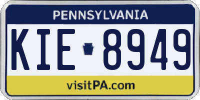 PA license plate KIE8949