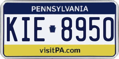 PA license plate KIE8950