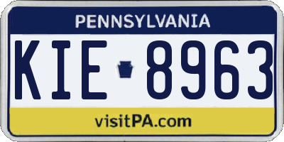 PA license plate KIE8963