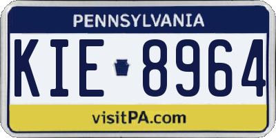PA license plate KIE8964