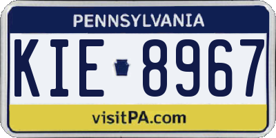 PA license plate KIE8967