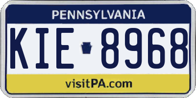 PA license plate KIE8968