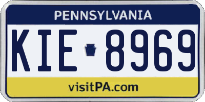 PA license plate KIE8969