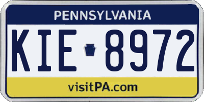 PA license plate KIE8972