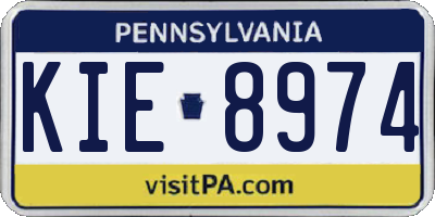 PA license plate KIE8974