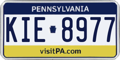 PA license plate KIE8977