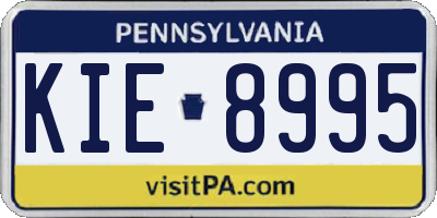 PA license plate KIE8995