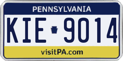 PA license plate KIE9014