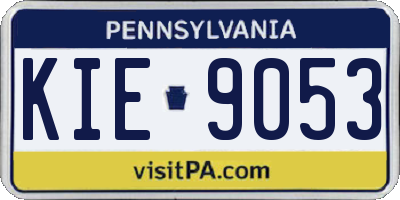 PA license plate KIE9053
