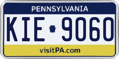 PA license plate KIE9060