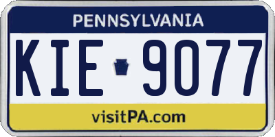 PA license plate KIE9077