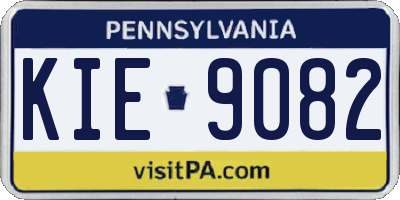PA license plate KIE9082