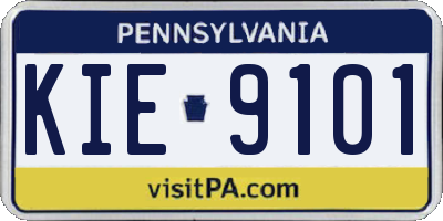 PA license plate KIE9101