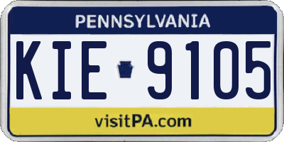 PA license plate KIE9105