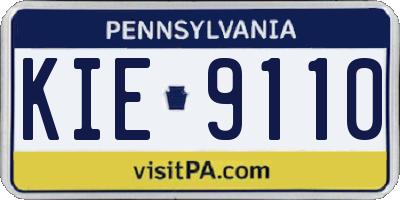 PA license plate KIE9110