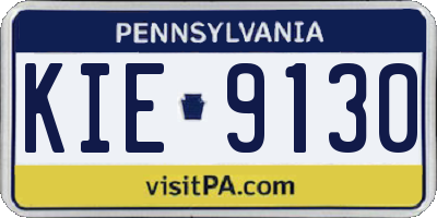 PA license plate KIE9130