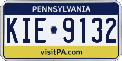 PA license plate KIE9132