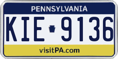 PA license plate KIE9136