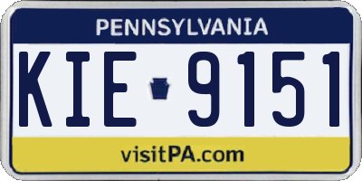 PA license plate KIE9151