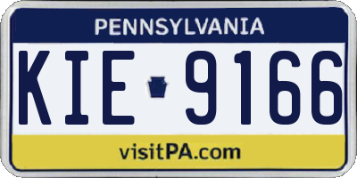 PA license plate KIE9166