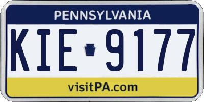 PA license plate KIE9177