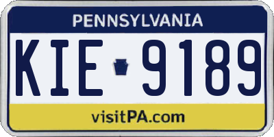 PA license plate KIE9189