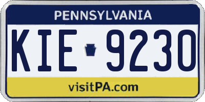 PA license plate KIE9230