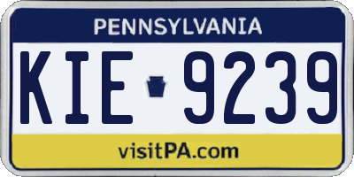 PA license plate KIE9239