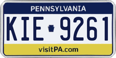 PA license plate KIE9261