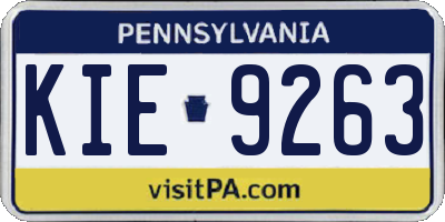 PA license plate KIE9263