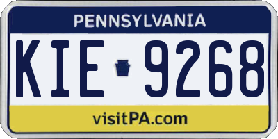 PA license plate KIE9268