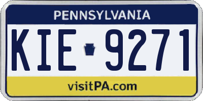 PA license plate KIE9271