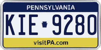PA license plate KIE9280