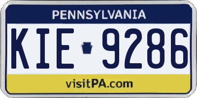 PA license plate KIE9286