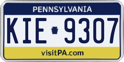 PA license plate KIE9307