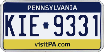 PA license plate KIE9331