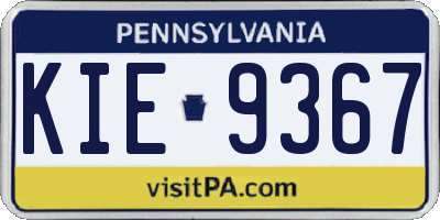 PA license plate KIE9367