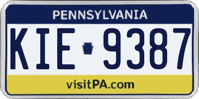 PA license plate KIE9387