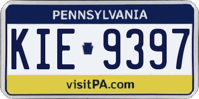 PA license plate KIE9397