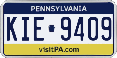 PA license plate KIE9409